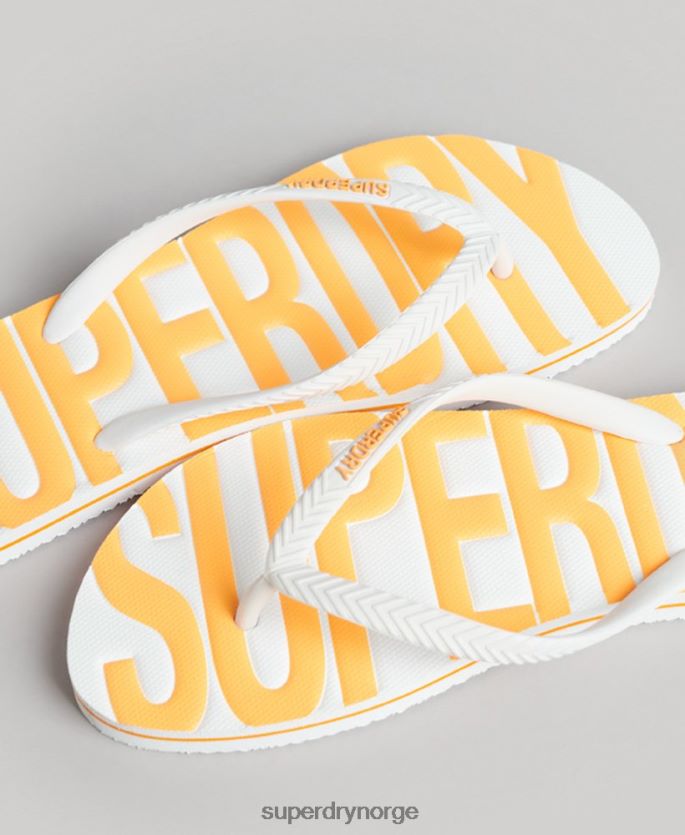 Superdry hvit sko 86P46D4387 vintage veganske flip flops kvinner