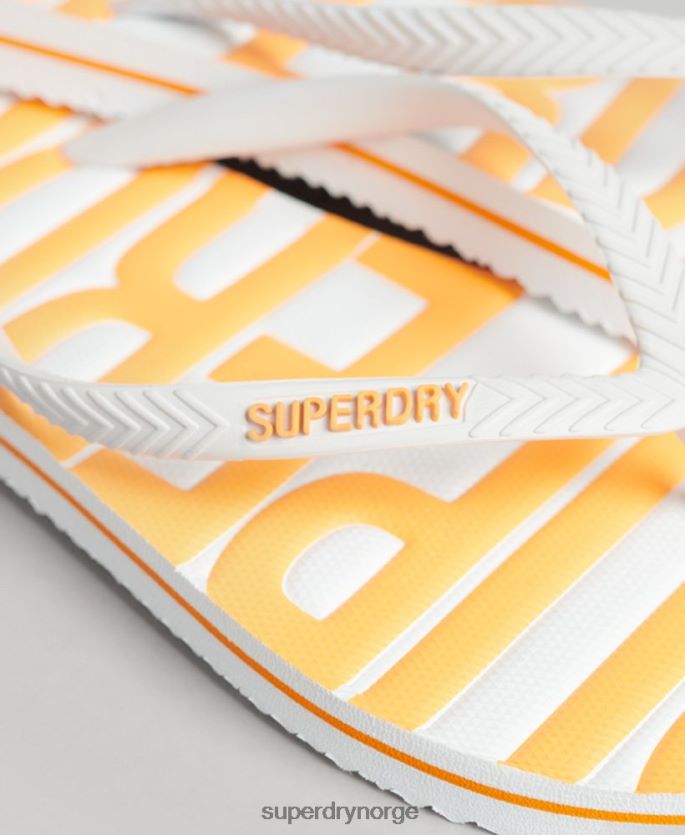 Superdry hvit sko 86P46D4387 vintage veganske flip flops kvinner