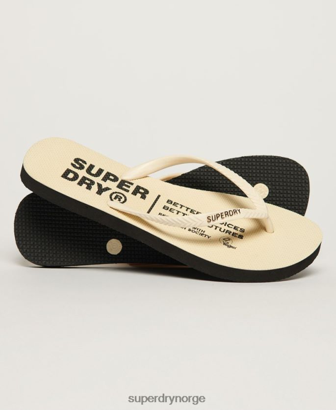 Superdry krem sko 86P46D4351 veganske flip flops kvinner