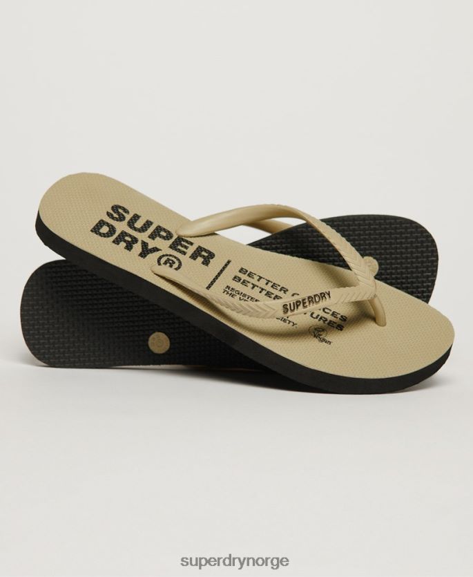 Superdry krem sko 86P46D4360 veganske flip flops kvinner