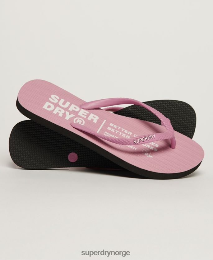 Superdry rosa sko 86P46D2002 veganske flip flops kvinner