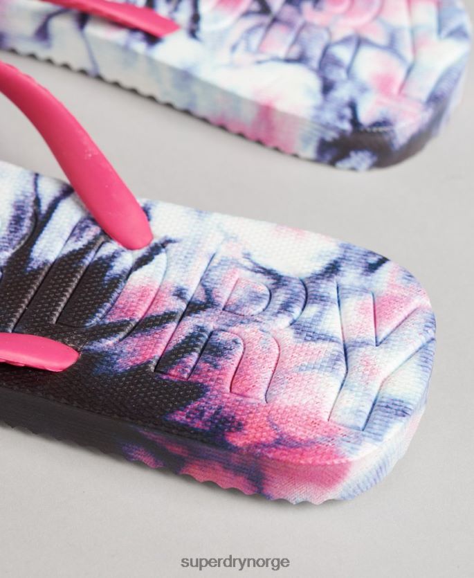 Superdry rosa sko 86P46D6681 kode tie dye flip flops kvinner