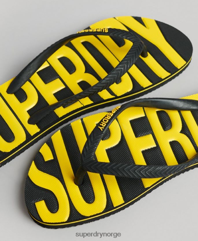 Superdry svart sko 86P46D4374 vintage veganske flip flops kvinner