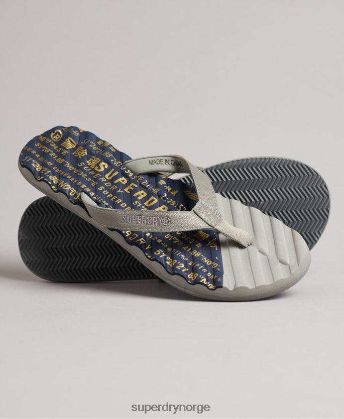 Superdry svart sko 86P46D6726 premium svømmeflip flop kvinner
