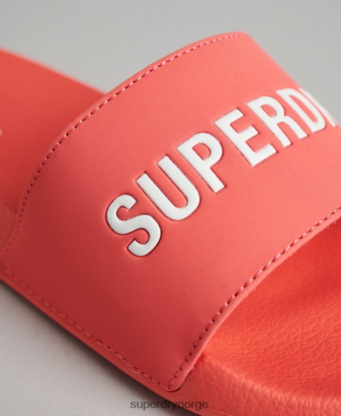 Superdry korall sko 86P46D4411 grafisk støpte bassengglidere kvinner