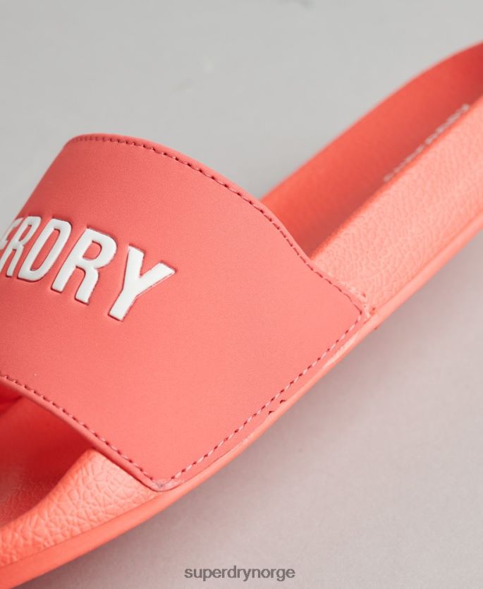 Superdry korall sko 86P46D4411 grafisk støpte bassengglidere kvinner