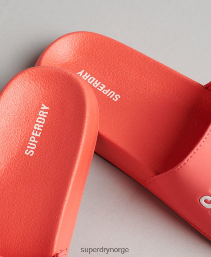 Superdry korall sko 86P46D4411 grafisk støpte bassengglidere kvinner