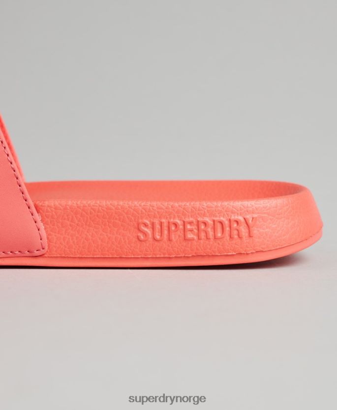 Superdry korall sko 86P46D4411 grafisk støpte bassengglidere kvinner