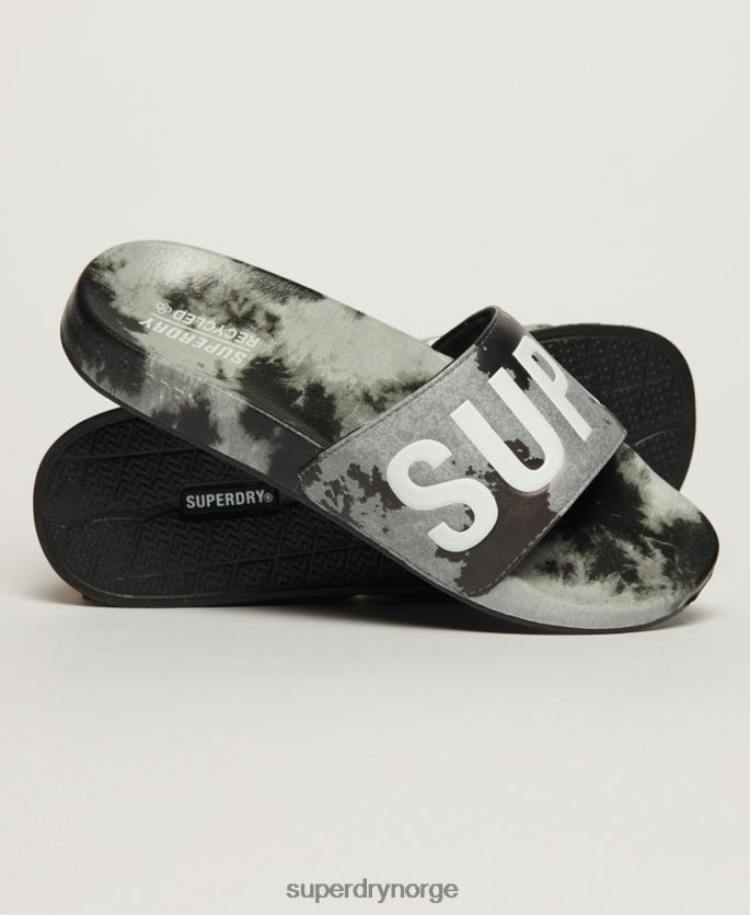 Superdry svart sko 86P46D2003 tie dye veganske glidere kvinner