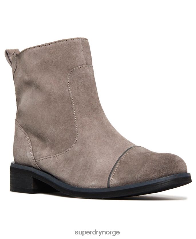 Superdry lysegrå sko 86P46D4433 madilynn elegante glidelåsstøvler kvinner