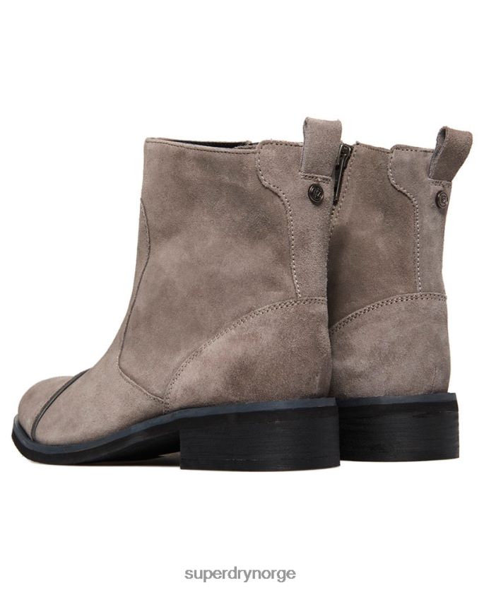 Superdry lysegrå sko 86P46D4433 madilynn elegante glidelåsstøvler kvinner
