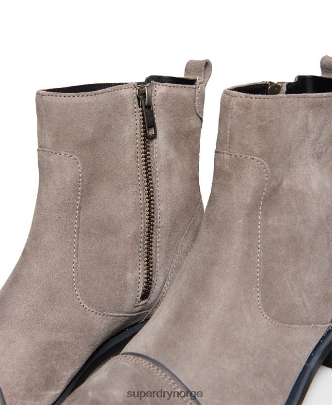 Superdry lysegrå sko 86P46D4433 madilynn elegante glidelåsstøvler kvinner