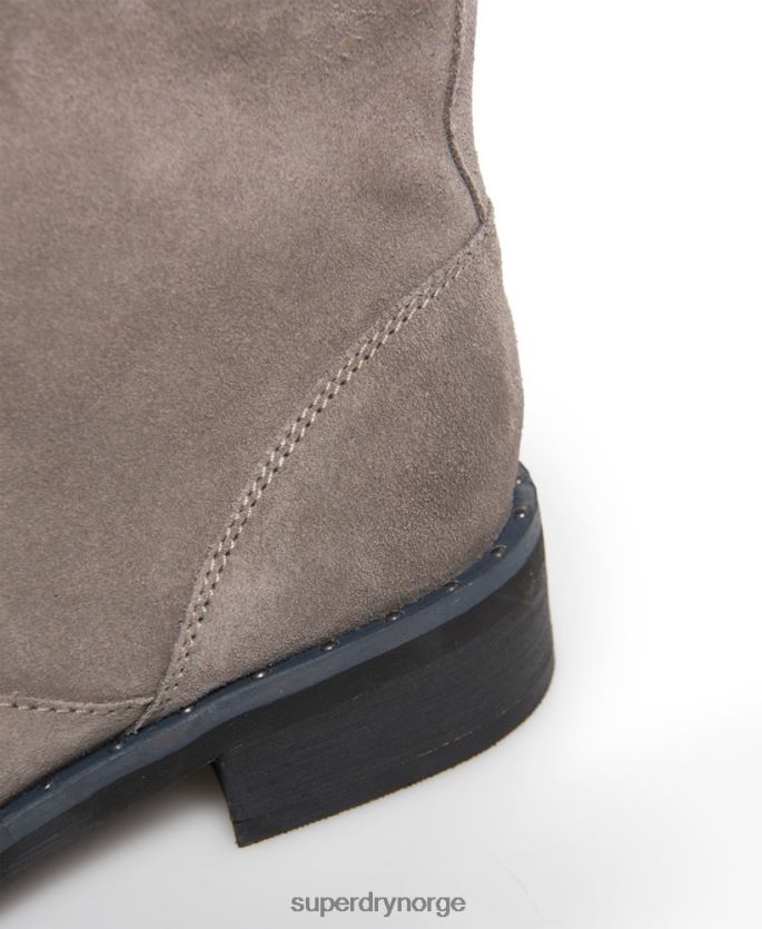Superdry lysegrå sko 86P46D4433 madilynn elegante glidelåsstøvler kvinner