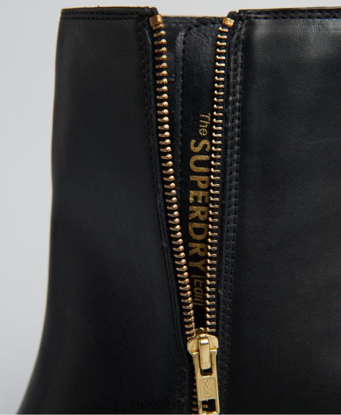 Superdry svart sko 86P46D4428 edit slanke høye støvler kvinner