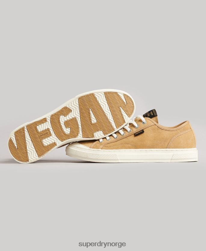 Superdry beige sko 86P46D4347 vintage veganske faux vulc-sko med lav topp kvinner