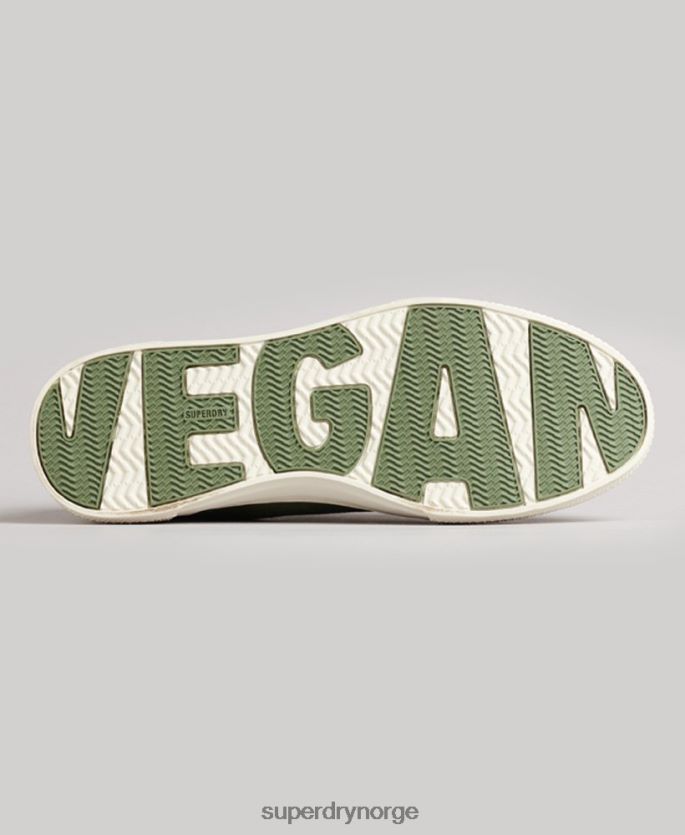 Superdry grønn sko 86P46D4423 vintage veganske faux vulc-sko med lav topp kvinner