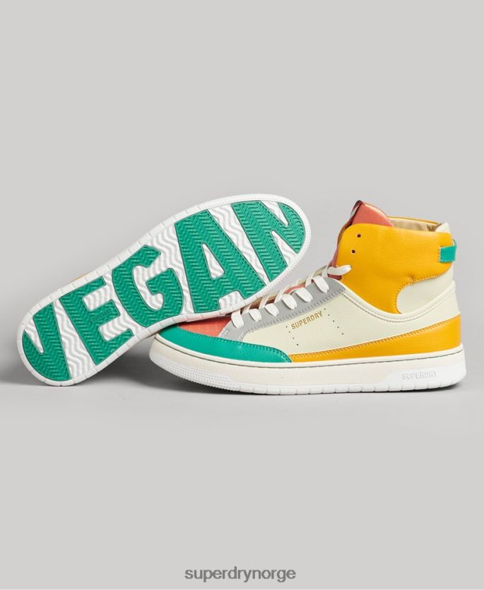 Superdry gul sko 86P46D4350 vintage veganske kurv høye joggesko kvinner