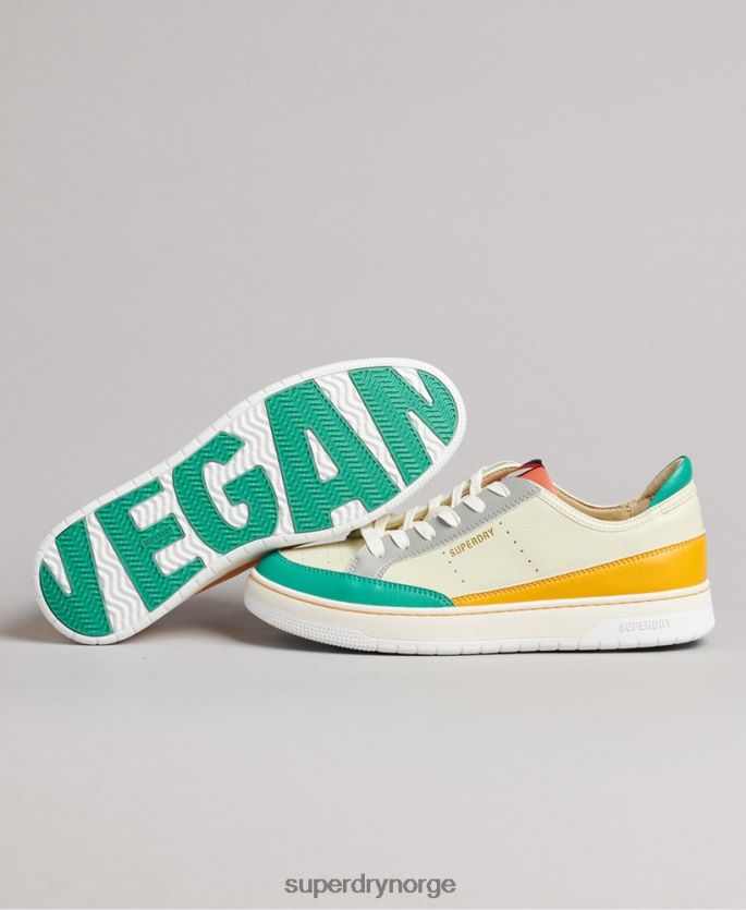 Superdry gul sko 86P46D4356 vintage veganske kurvesko med lav topp kvinner