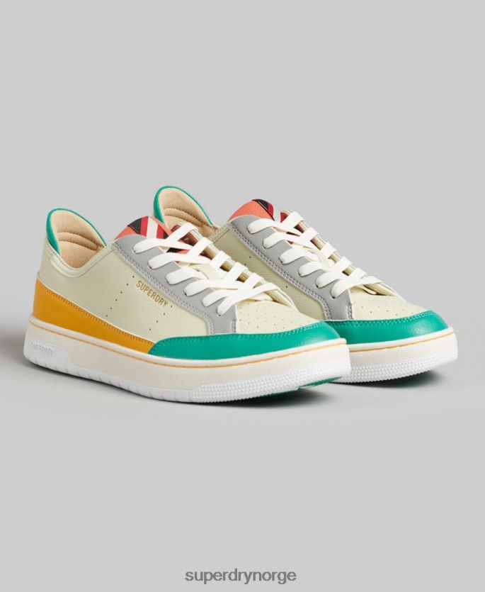 Superdry gul sko 86P46D4356 vintage veganske kurvesko med lav topp kvinner