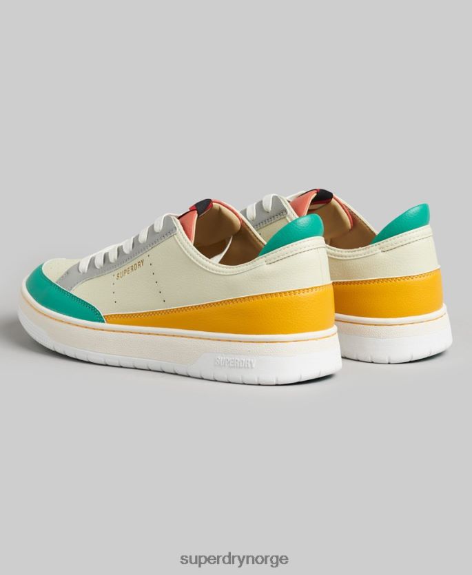 Superdry gul sko 86P46D4356 vintage veganske kurvesko med lav topp kvinner