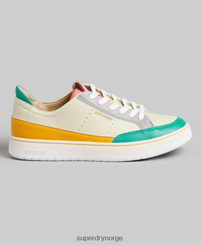 Superdry gul sko 86P46D4356 vintage veganske kurvesko med lav topp kvinner