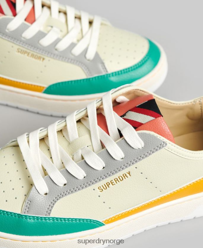 Superdry gul sko 86P46D4356 vintage veganske kurvesko med lav topp kvinner