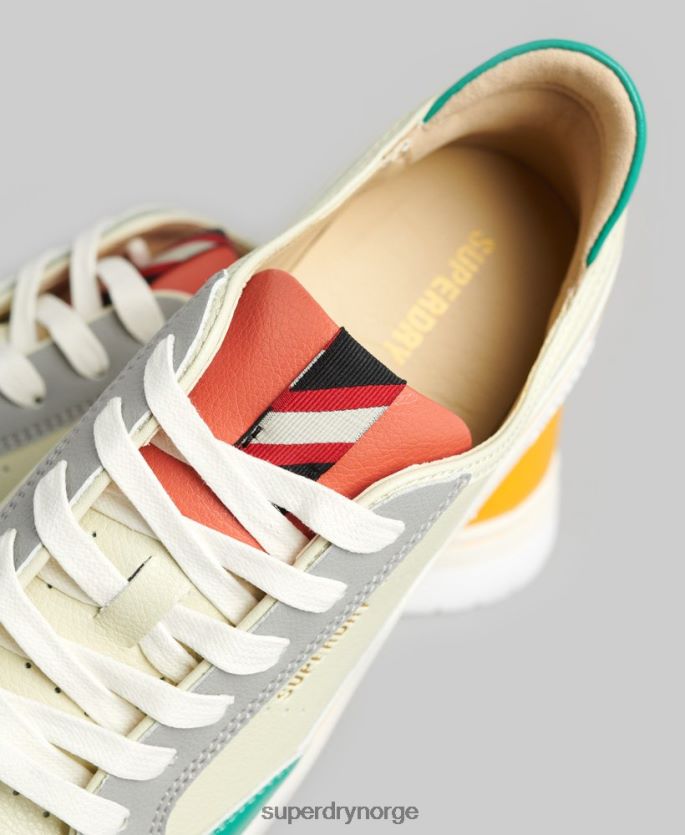 Superdry gul sko 86P46D4356 vintage veganske kurvesko med lav topp kvinner