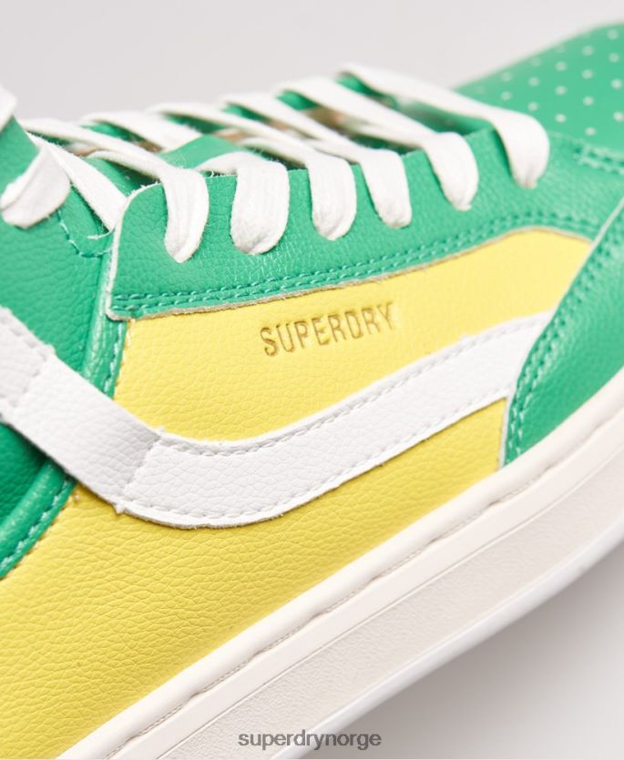 Superdry gul sko 86P46D4410 veganske basket lux trenere kvinner