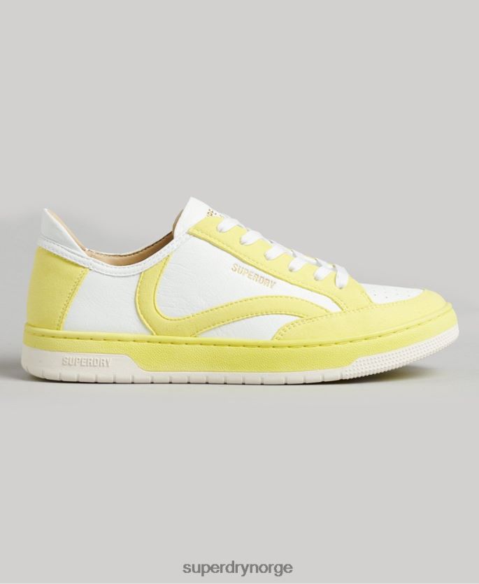 Superdry gul sko 86P46D4421 vintage veganske kurvesko med lav topp kvinner