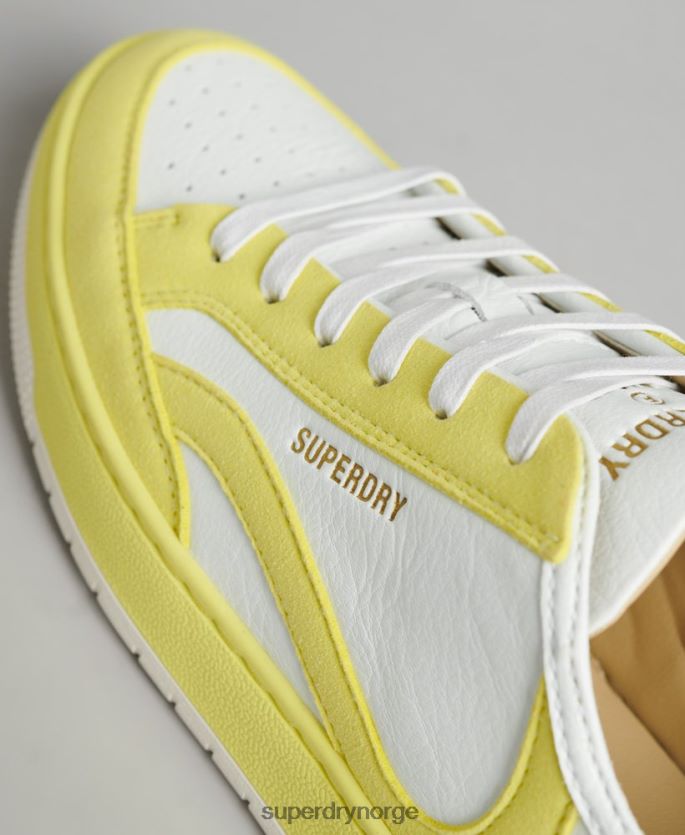 Superdry gul sko 86P46D4421 vintage veganske kurvesko med lav topp kvinner