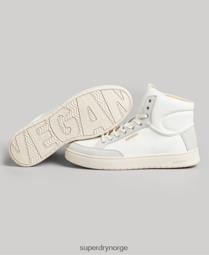 Superdry hvit sko 86P46D4355 vintage premium veganske basket high trainers kvinner