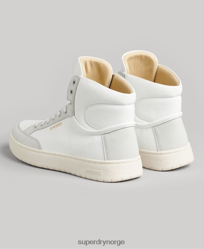 Superdry hvit sko 86P46D4355 vintage premium veganske basket high trainers kvinner