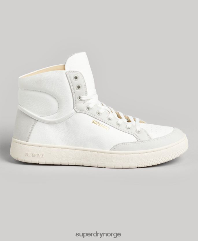 Superdry hvit sko 86P46D4355 vintage premium veganske basket high trainers kvinner