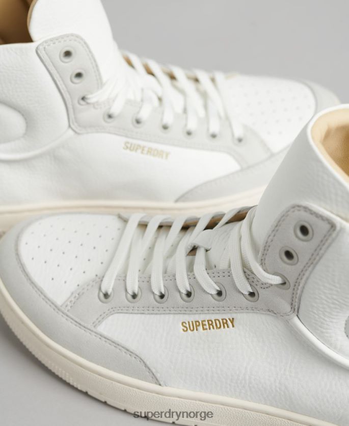 Superdry hvit sko 86P46D4355 vintage premium veganske basket high trainers kvinner