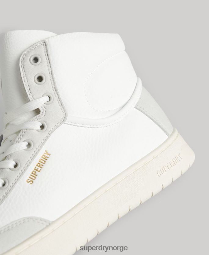Superdry hvit sko 86P46D4355 vintage premium veganske basket high trainers kvinner