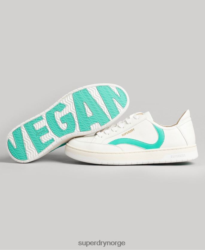 Superdry hvit sko 86P46D4363 vintage veganske kurvesko med lav topp kvinner