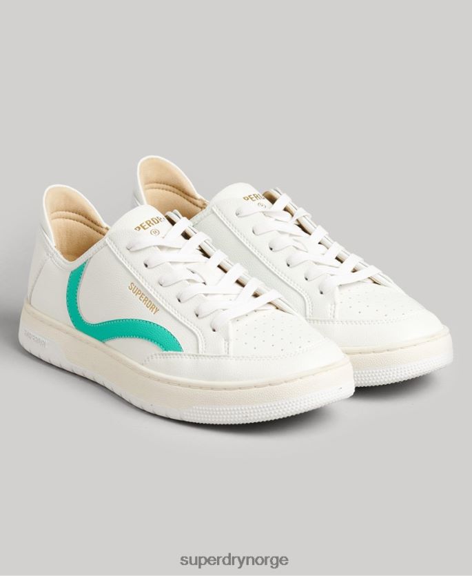 Superdry hvit sko 86P46D4363 vintage veganske kurvesko med lav topp kvinner