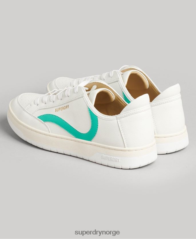 Superdry hvit sko 86P46D4363 vintage veganske kurvesko med lav topp kvinner