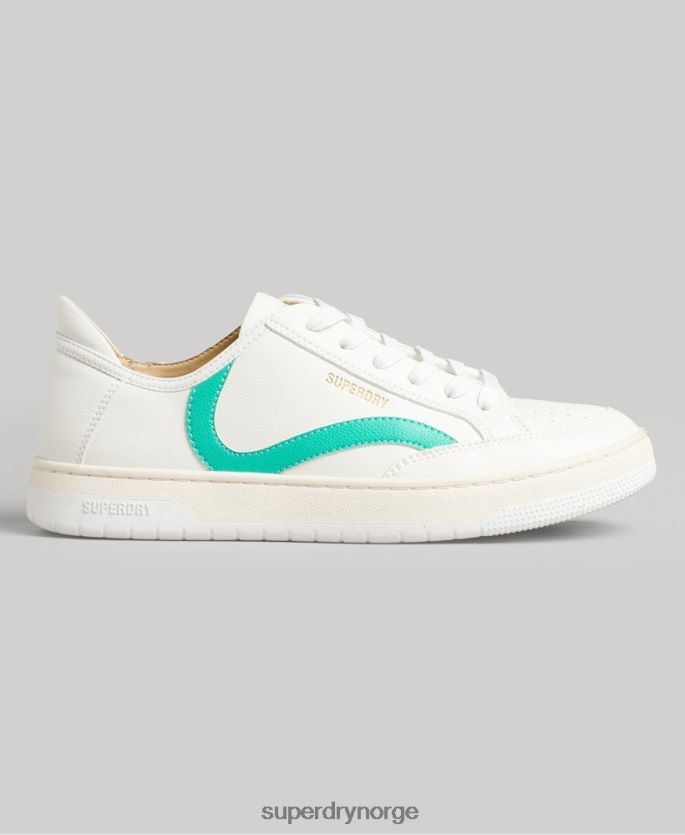 Superdry hvit sko 86P46D4363 vintage veganske kurvesko med lav topp kvinner