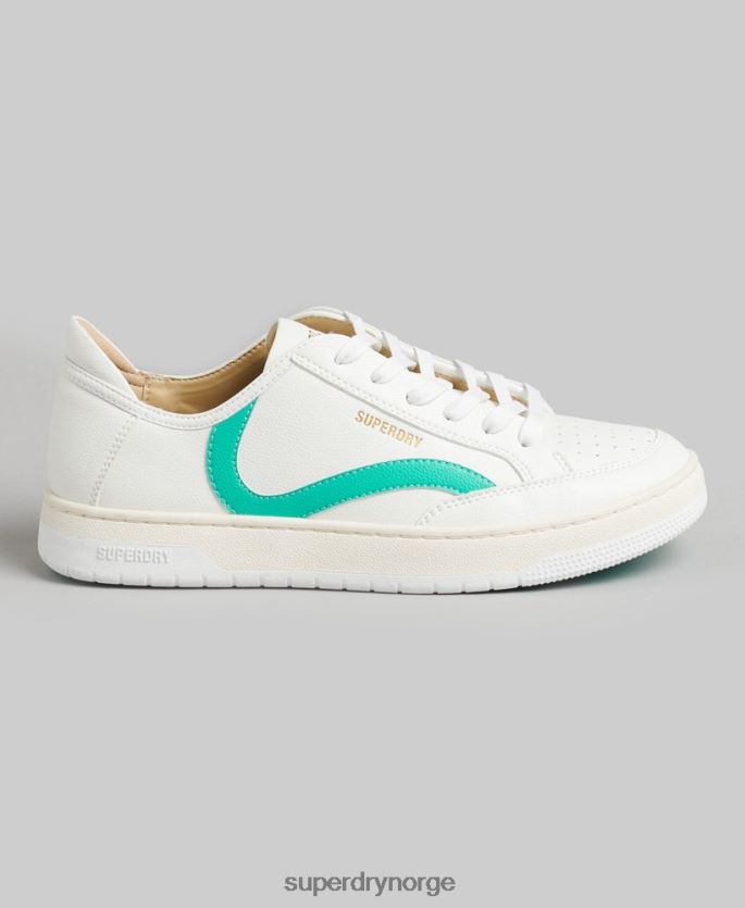 Superdry hvit sko 86P46D4363 vintage veganske kurvesko med lav topp kvinner