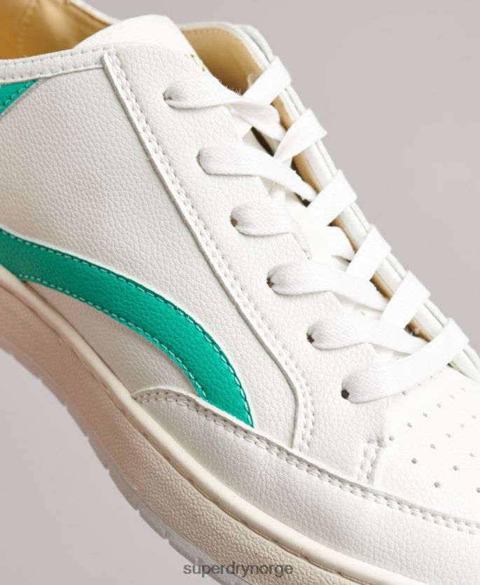 Superdry hvit sko 86P46D4363 vintage veganske kurvesko med lav topp kvinner