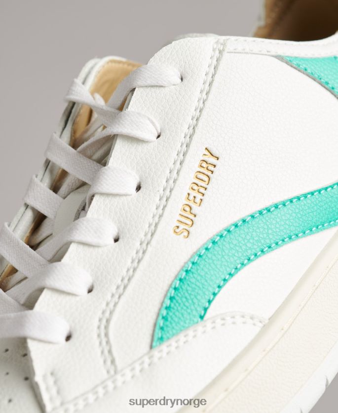 Superdry hvit sko 86P46D4363 vintage veganske kurvesko med lav topp kvinner