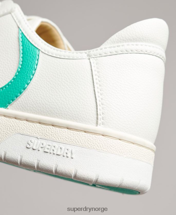 Superdry hvit sko 86P46D4363 vintage veganske kurvesko med lav topp kvinner
