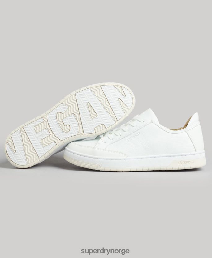 Superdry hvit sko 86P46D4365 vintage veganske kurvesko med lav topp kvinner