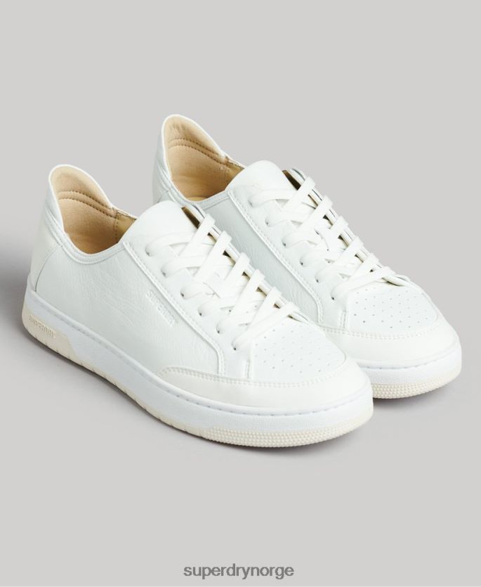 Superdry hvit sko 86P46D4365 vintage veganske kurvesko med lav topp kvinner