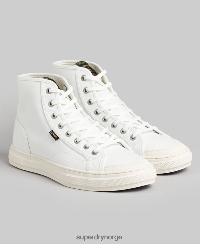 Superdry krem sko 86P46D4357 veganske lerretssko med høy topp kvinner