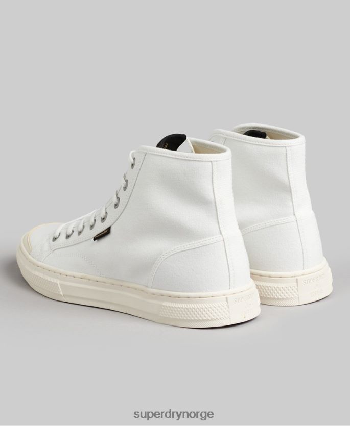 Superdry krem sko 86P46D4357 veganske lerretssko med høy topp kvinner