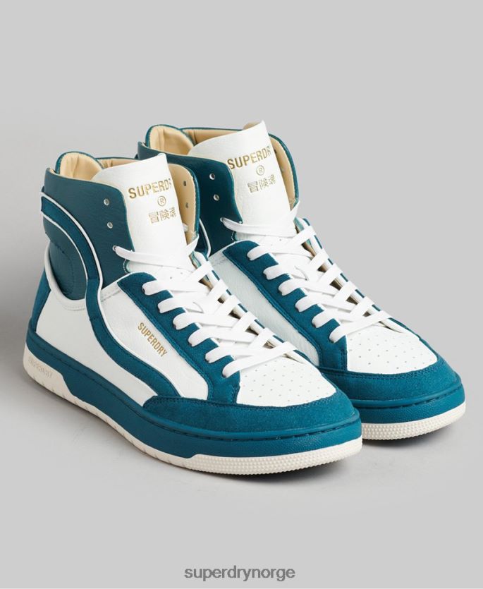 Superdry blå sko 86P46D6731 vintage veganske kurv høye joggesko kvinner