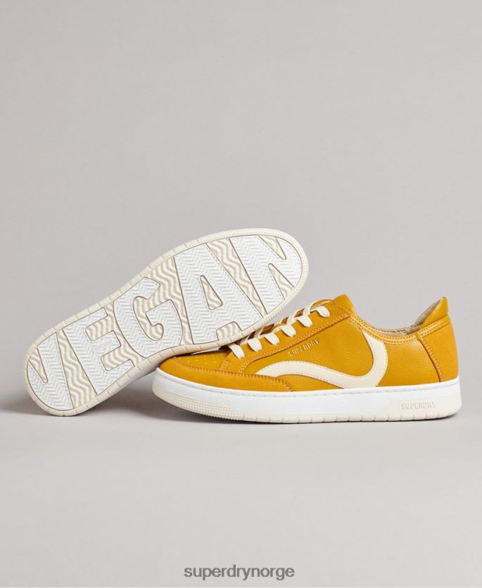 Superdry gul sko 86P46D6576 vintage veganske kurvesko med lav topp kvinner