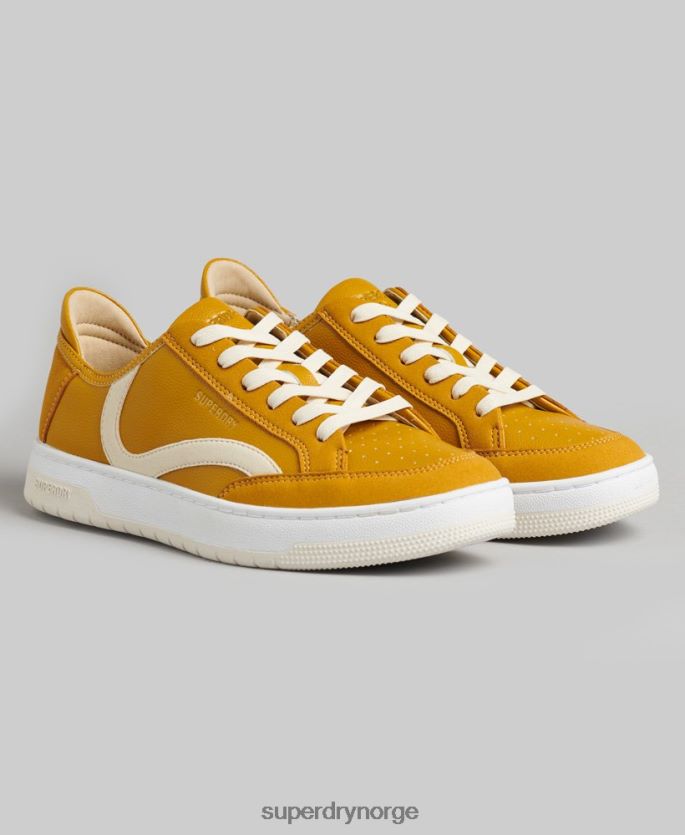Superdry gul sko 86P46D6576 vintage veganske kurvesko med lav topp kvinner
